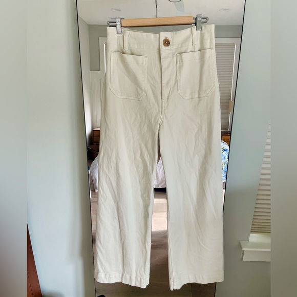 Maeve Colette Wide Leg Crop in Ivory 31T - Picture 1 of 9